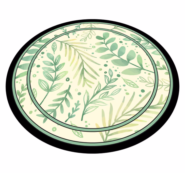 Botanisk motiv aksent vinyl teppe blomster og planter - Tenstickers