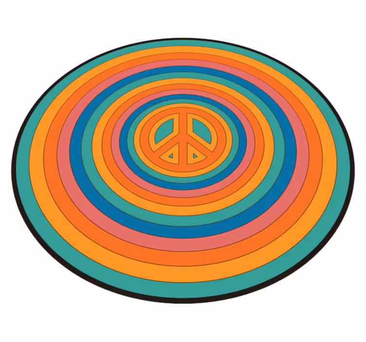 Fargerikt fredssymbol vinyl teppe ungdom - Tenstickers