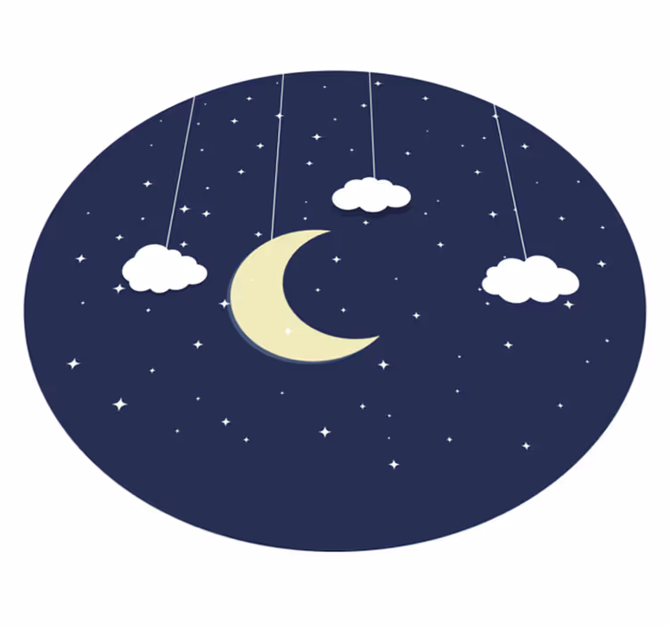 Stjerneklar natt-tema vinyl teppe spedbarn - Tenstickers