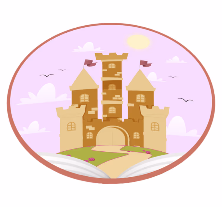 Tale slott barn vinyl teppe - Tenstickers