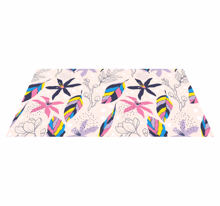 Blomsterfantasi vinyl teppe blomster og planter - Tenstickers