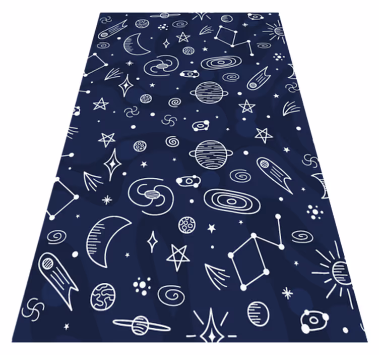 Kosmisk temarom Vinyl teppe flere barn - Tenstickers