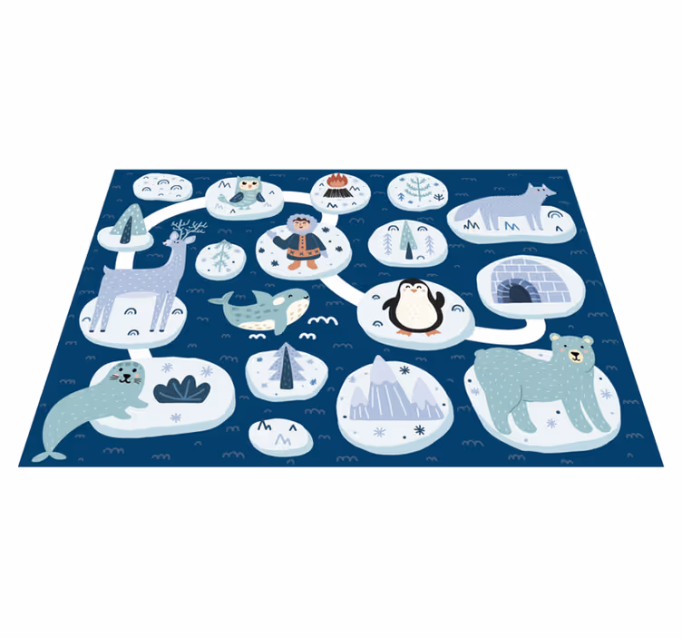 Arktisk eventyr vinyl teppe spedbarn - Tenstickers