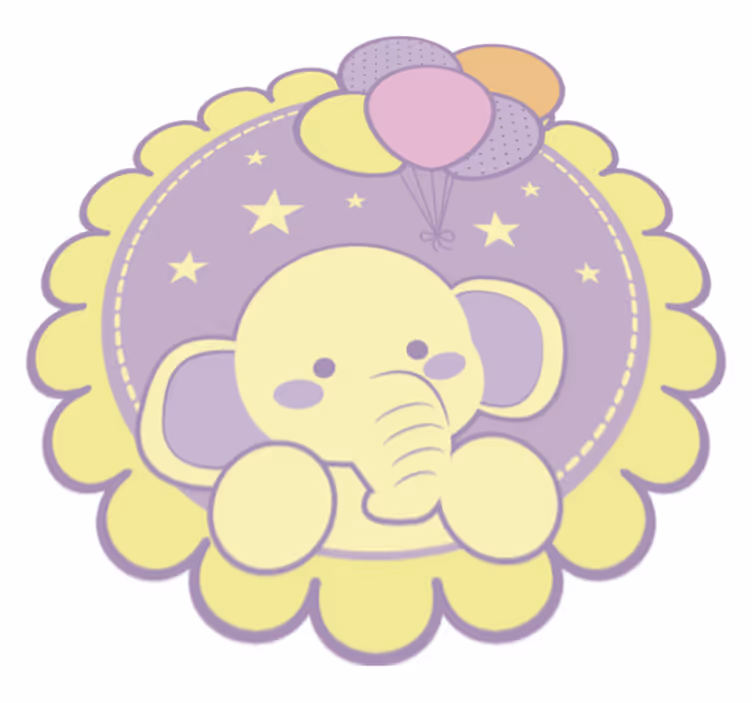 Elefant med ballonger baby lekematte - Tenstickers