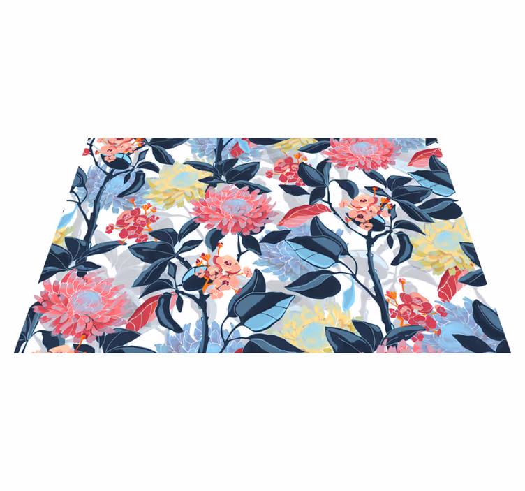 Blomsterdetalj vinyl teppe blomster og planter - Tenstickers