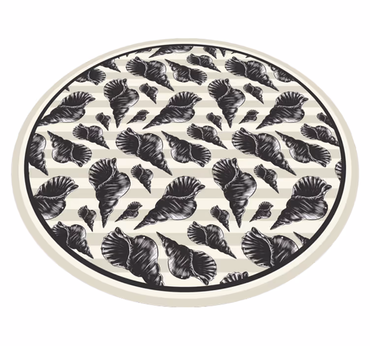 Hånd tegne skjell vintage dyre vinyl teppe - Tenstickers