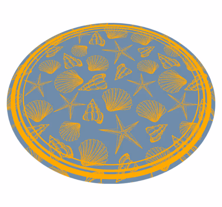 Marin motiv sirkel vinyl teppe dyr - Tenstickers