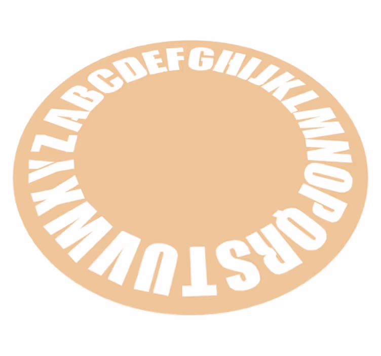 Alfabet sirkulær layout vinyl teppe alfabet - Tenstickers