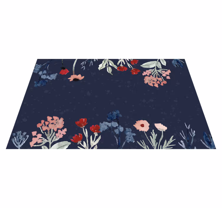 Floral botaniske bilder vinyl teppe blomster og planter - Tenstickers
