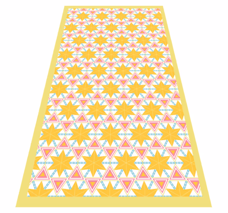 Geometrisk kyss vintage vinyl teppe - Tenstickers