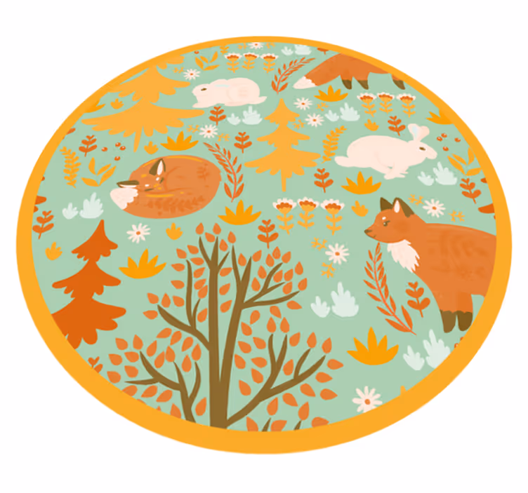 Skogvenners krets vinyl teppe baby - Tenstickers