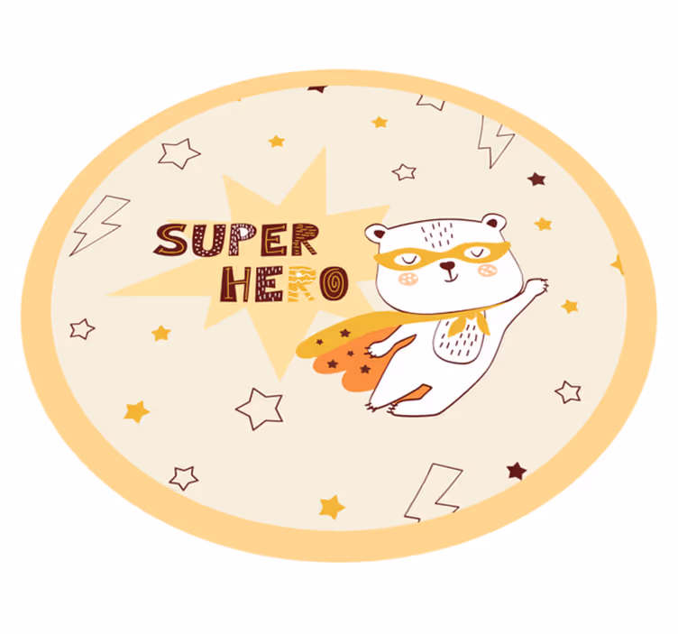 Superheltbjørn vinyl teppe spedbarn - Tenstickers