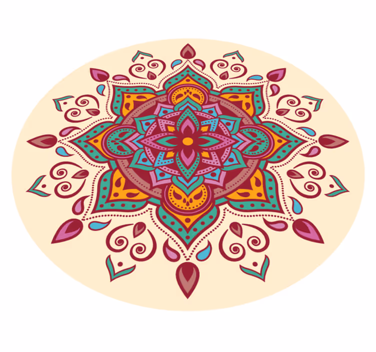 Mandalakunstneri vinyl teppe mandala - Tenstickers