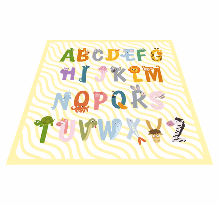 Dyr alfabet vinyl teppe - Tenstickers