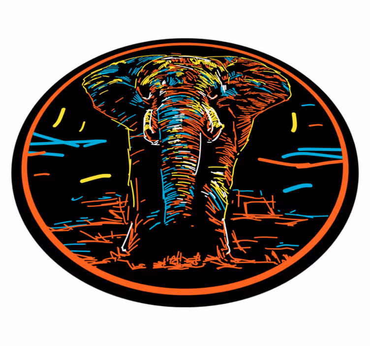 Livlig safari silhuett vinyl teppe dyr - Tenstickers