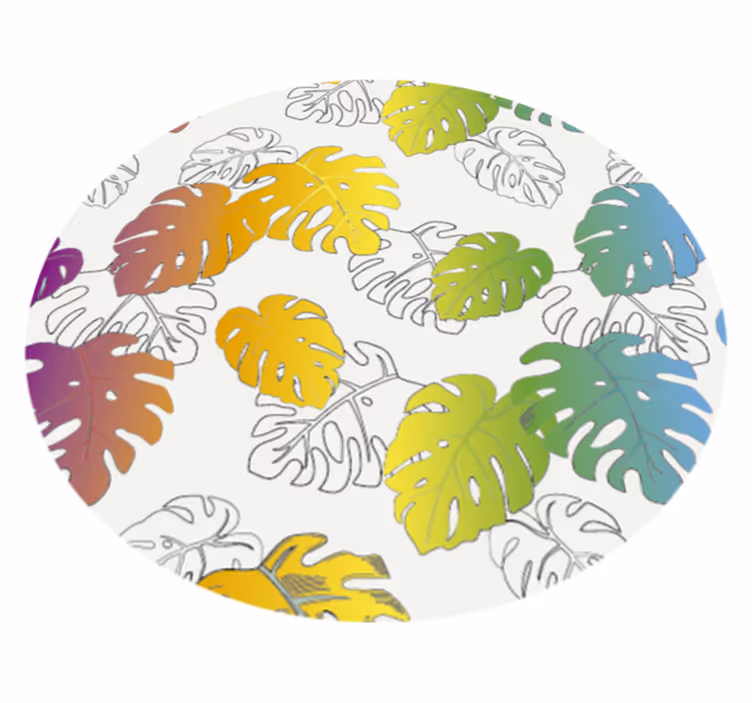 Flerfarget monstera potte design teppe - Tenstickers