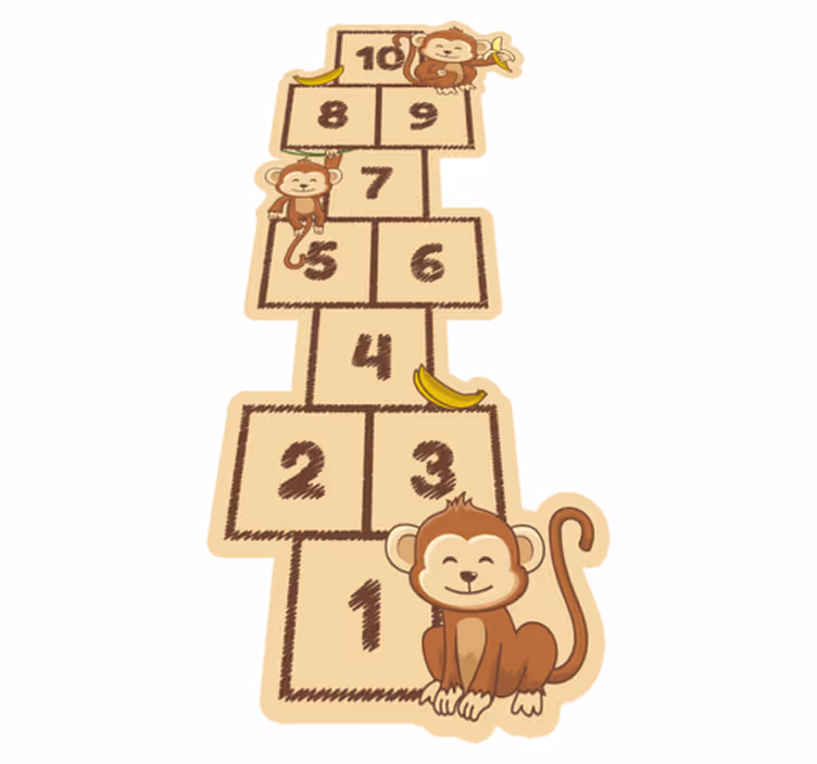 Hopscotch med monkeyes spillematte - Tenstickers