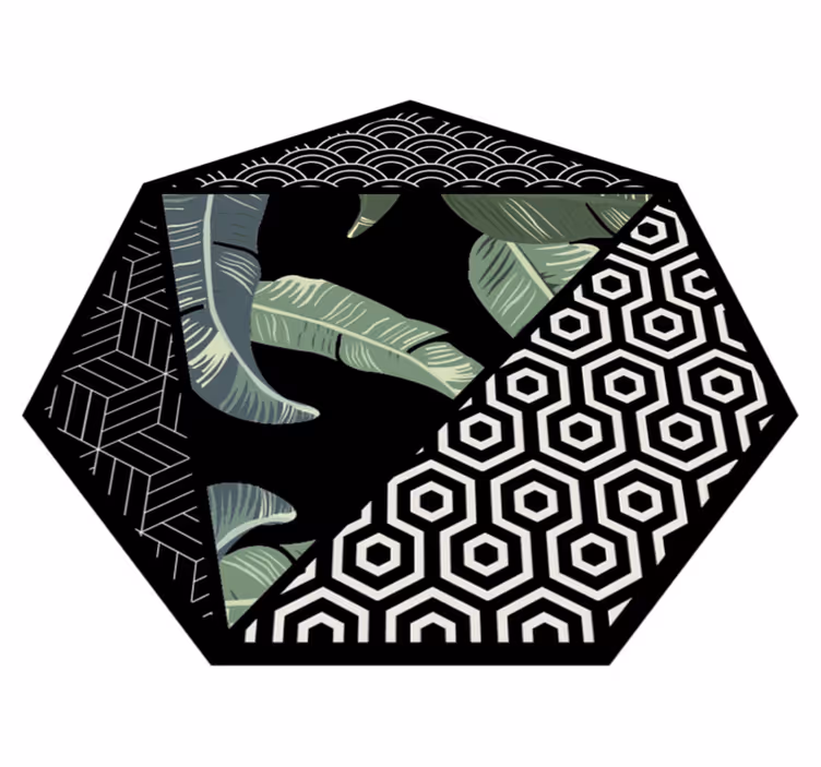 Grønne blader og geometriske tepper - Tenstickers