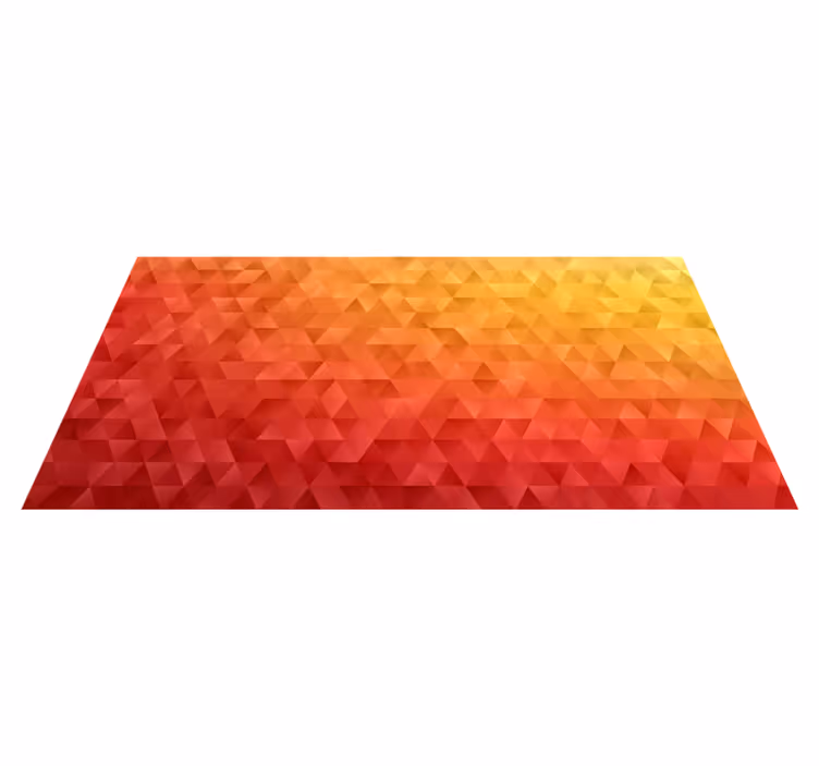 Gule røde og oransje trekanter geometriske vinyl teppe - Tenstickers
