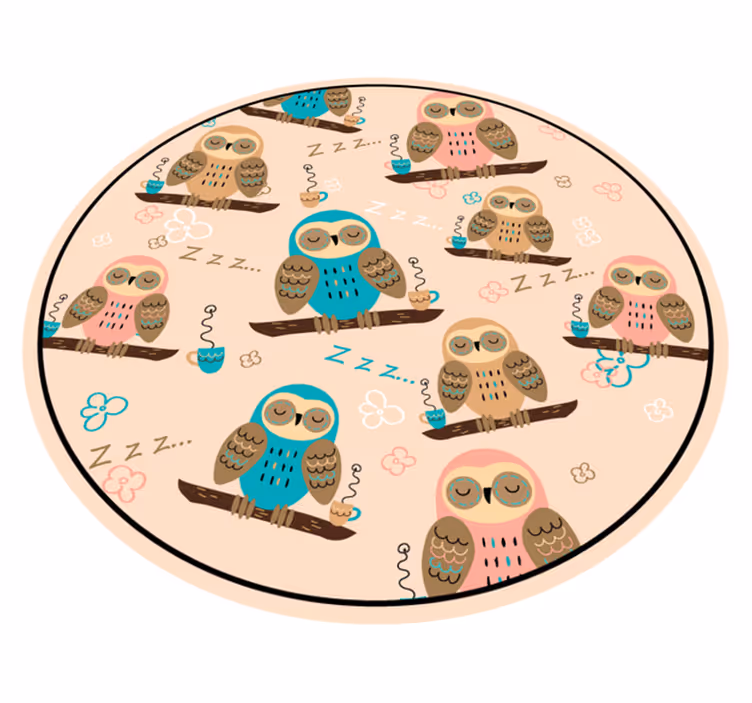 Kaffeugler dyr vinyl teppe - Tenstickers