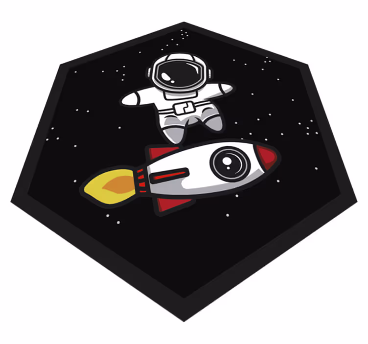 Rakett i verdensrommet vinyl teppe - Tenstickers