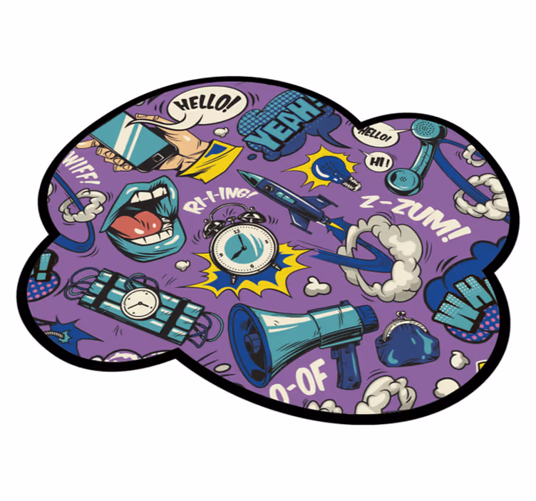 Pop art elementer soverom vinyl teppe - Tenstickers