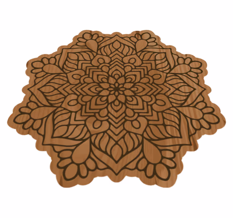 Mandala effekt tre effekt vinyl teppe - Tenstickers