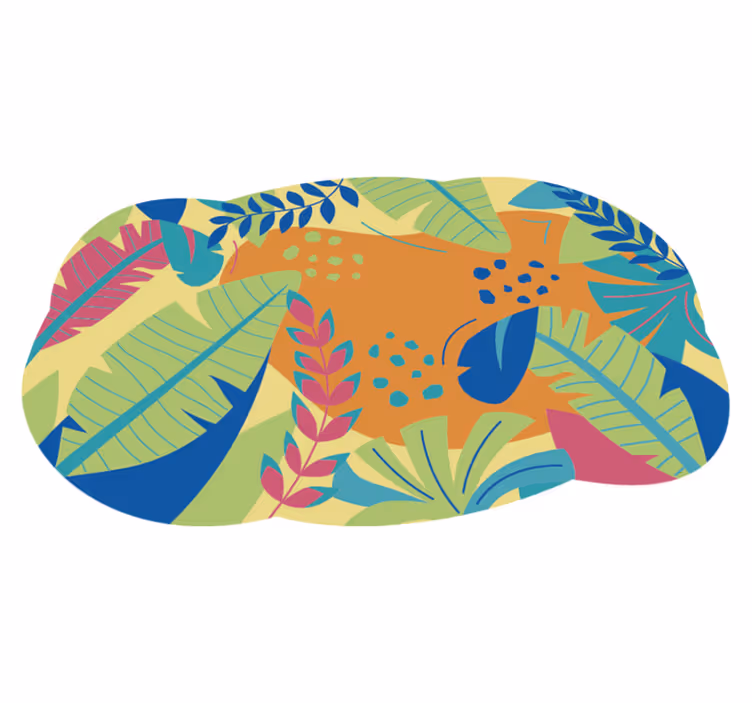 Tropisk løvverk motiv vinyl teppe natur - Tenstickers
