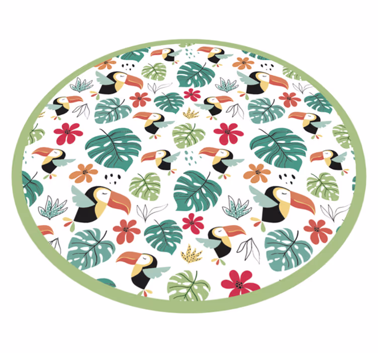 Tropisk tukan motiv vinyl teppe dyr - Tenstickers