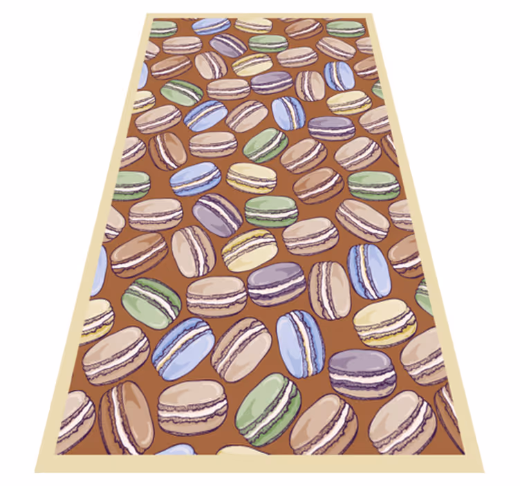 Fargerikt macarons mønster vinyl teppe kjøkken - Tenstickers