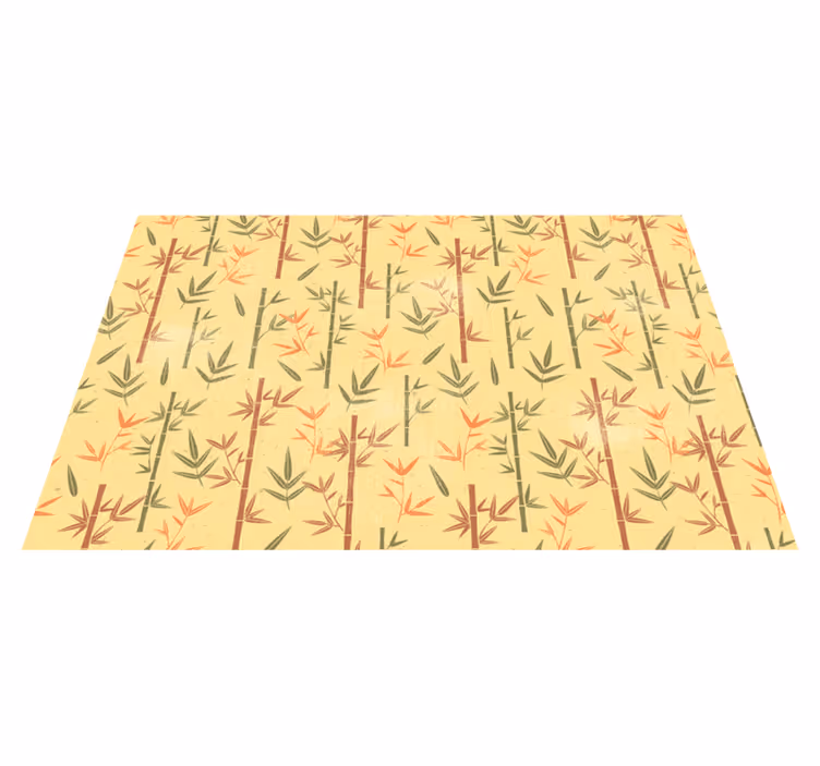 Botanisk bambus vinyl teppe blomster og planter - Tenstickers
