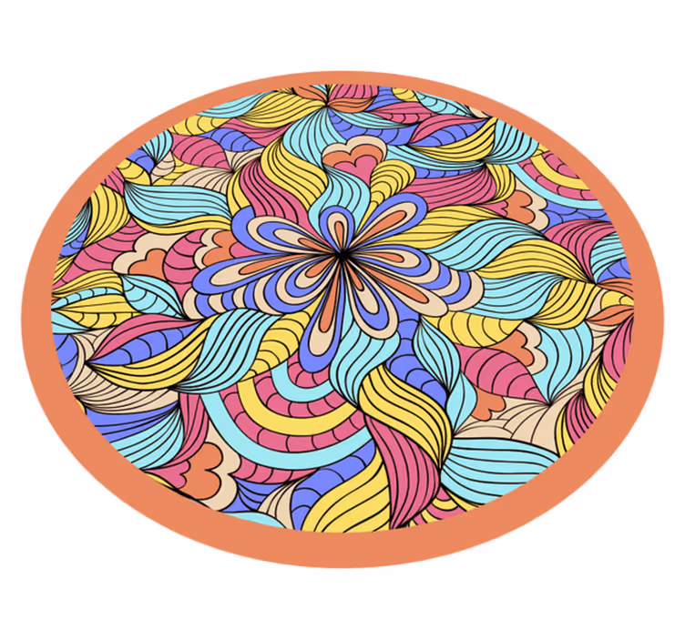 Psykedelisk jungelmandala teppe - Tenstickers