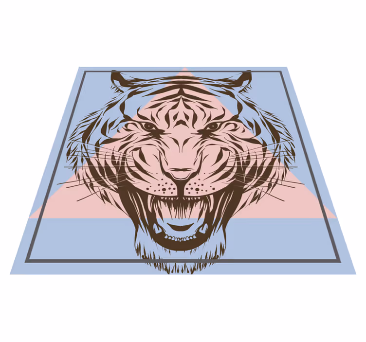 Jakt på tigerhode dyre vinyl teppe - Tenstickers