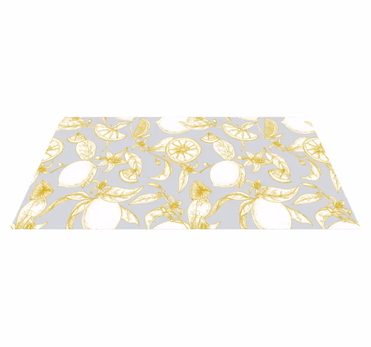 Sitrus botaniske mønster vinyl teppe blomster og planter - Tenstickers