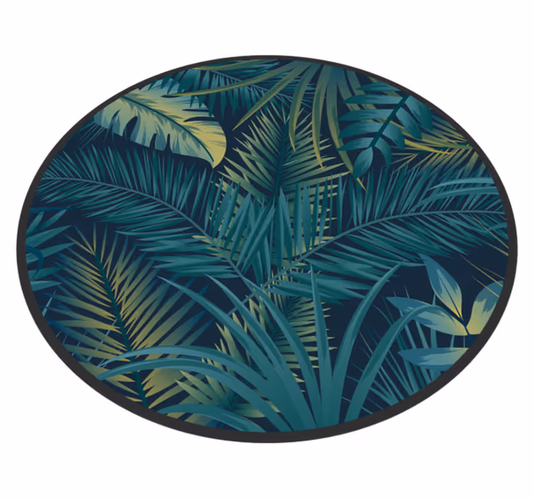 Tropisk løvverksensemble vinyl teppe blomster og planter - Tenstickers