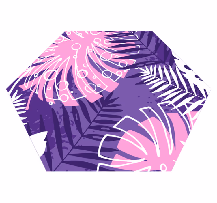 Lilla jungelblad natur vinylteppe - Tenstickers
