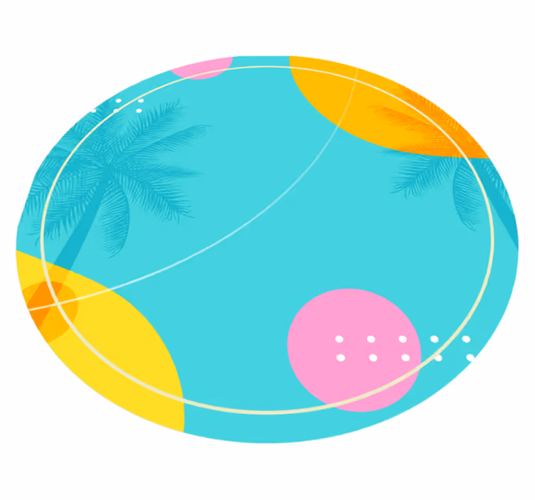 Tropisk palme dekor vinyl teppe blomster og planter - Tenstickers