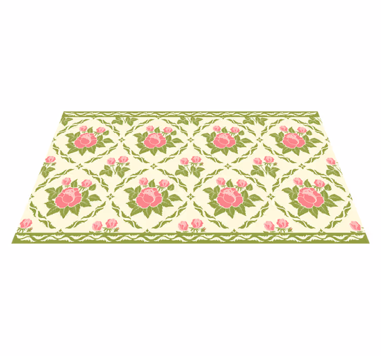Blomsterrosemønster vinyl teppe blomster og planter - Tenstickers