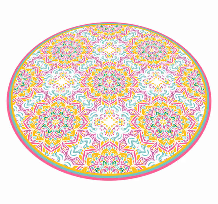 Fargerikt malaic mandala vinylteppe - Tenstickers