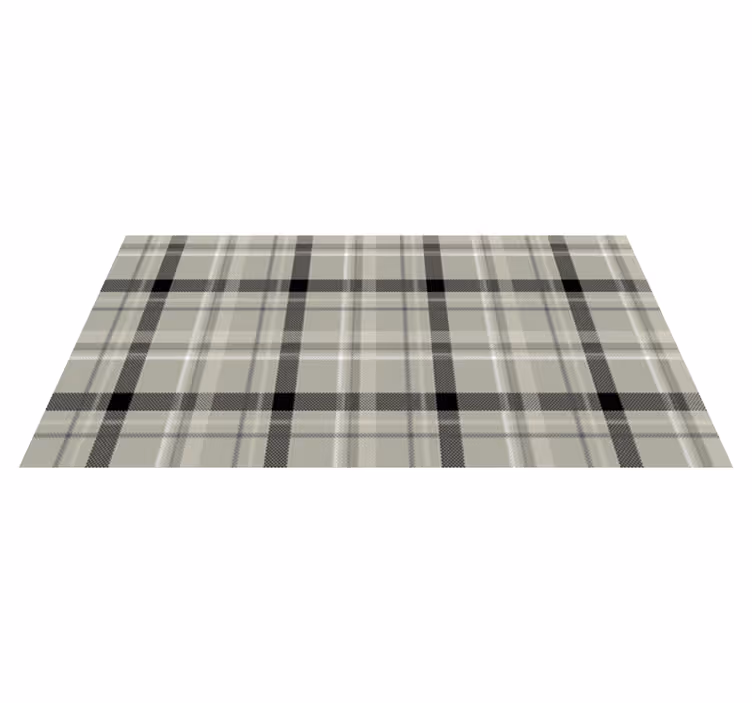 Sort og hvitt tartan flis vinyl teppe - Tenstickers