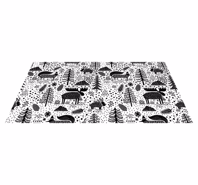 Skandinavisk fauna Vinyl teppe flere barn - Tenstickers