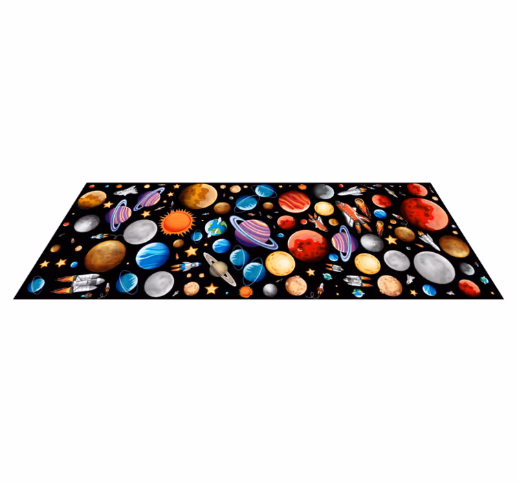 Utforsking av verdensrommet vinyl teppe spill - Tenstickers