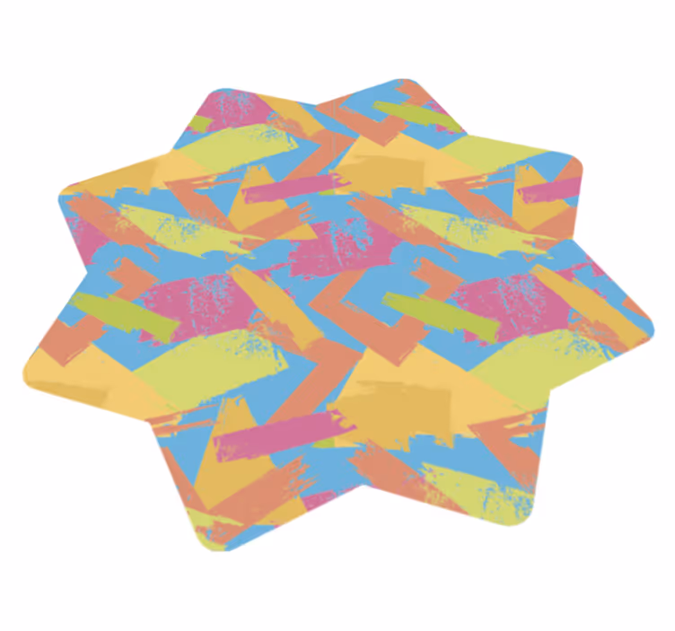 Fargerike abstrakte former vinyl teppe geometrisk - Tenstickers