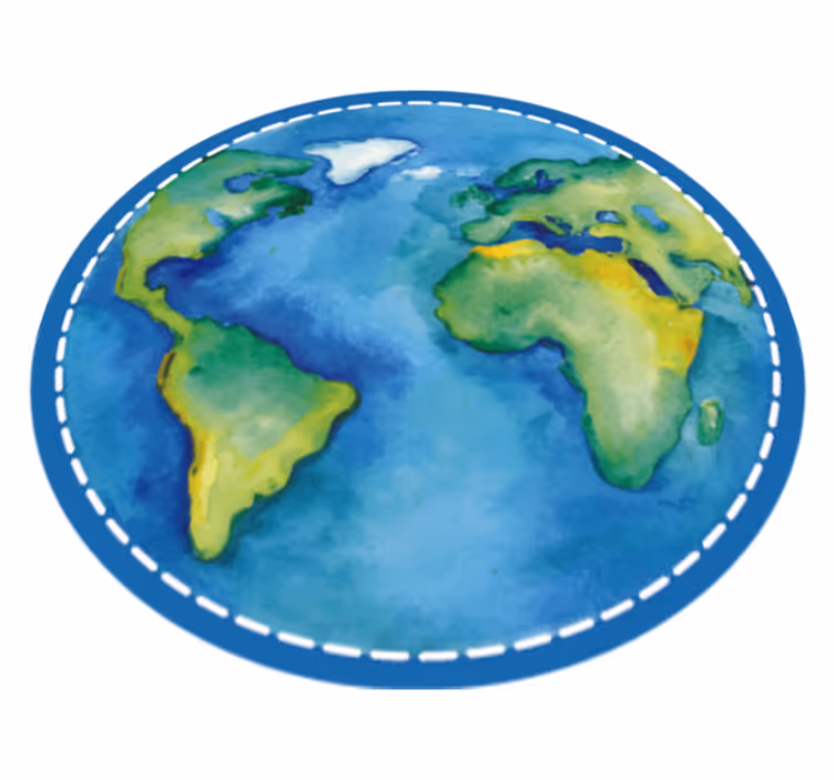 Runde teppe jorden verdenskart teppe - Tenstickers