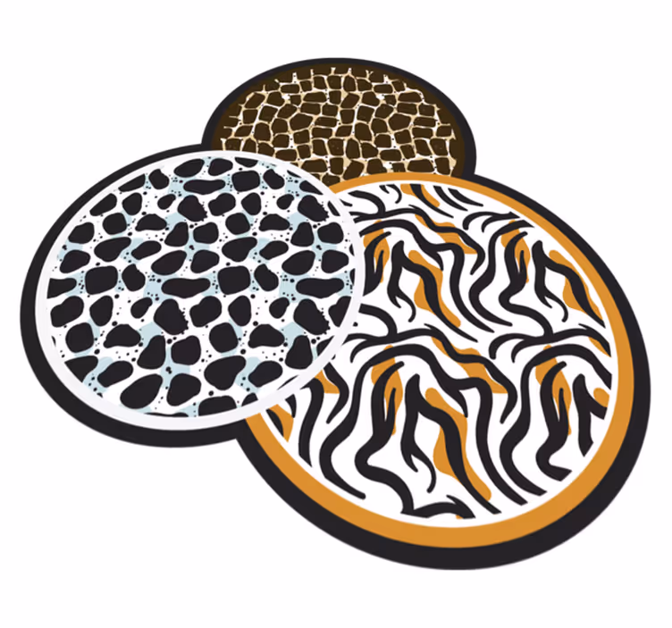 Safari motiv trio vinyl teppe dyreavtrykk - Tenstickers