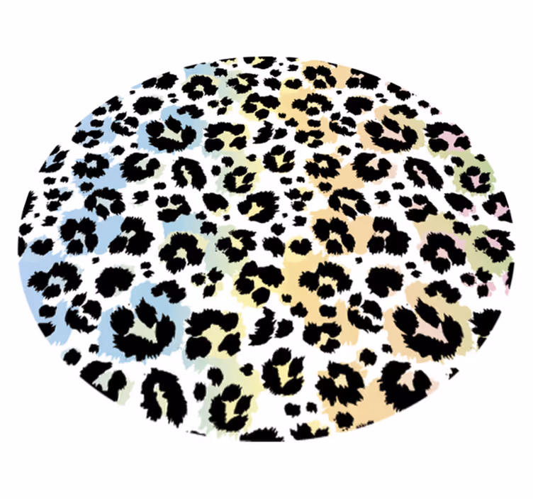 Flerfarget leopard vinylteppe dyreprint - Tenstickers