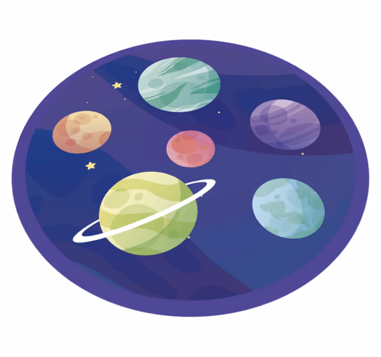 Forskjellige planeter galakse vinyl vinylteppe - Tenstickers