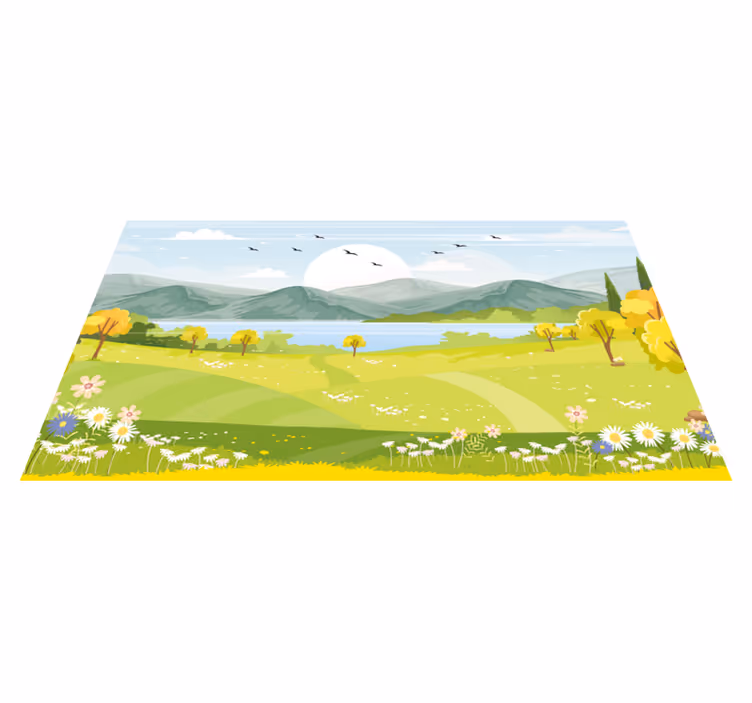 Tegneserie fjelllandskap vinylteppe - Tenstickers