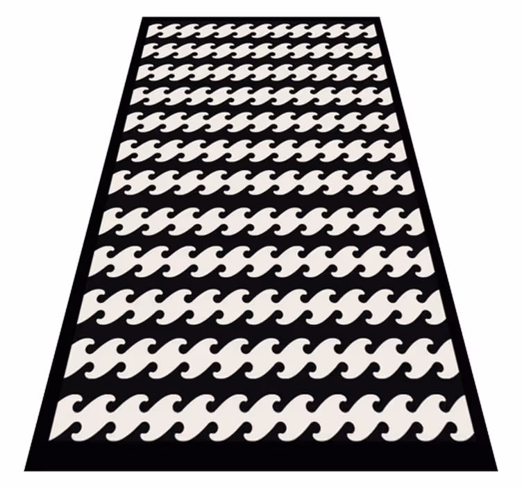 Monokrome bølgete linjer Vinyl teppe striper - Tenstickers