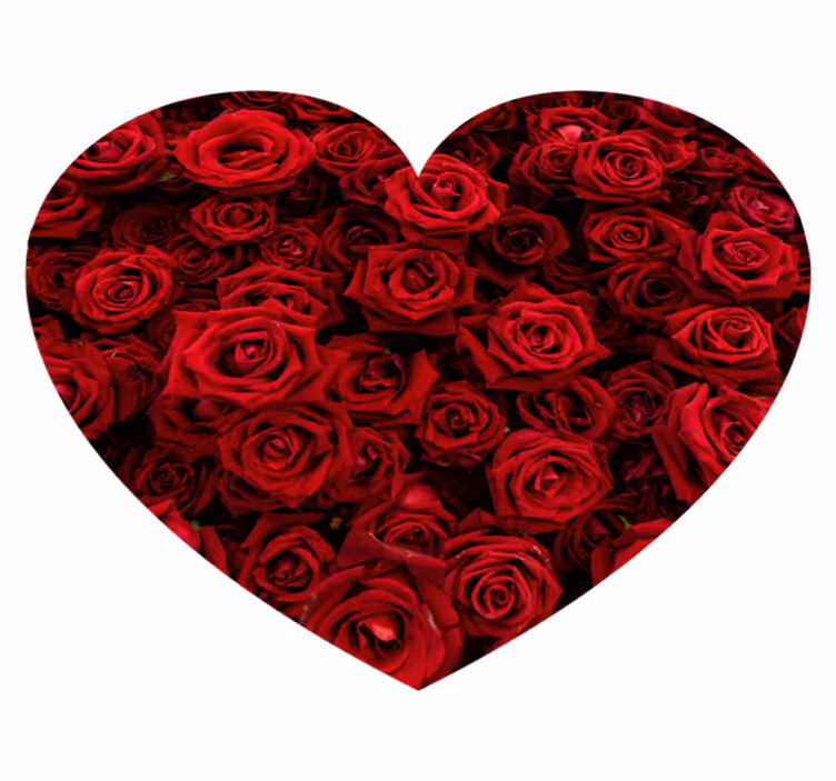 Hjerte fylt med roser blomster vinyl teppe - Tenstickers